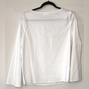 Christian Soriano for J. Jill White Cotton Long Sleeve Blouse, Size XS